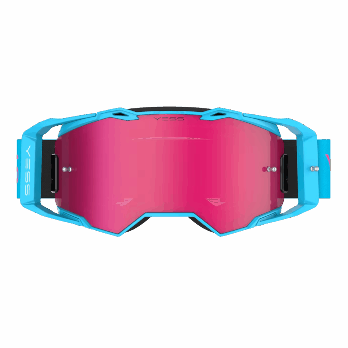 occhiali maschere moto cross yess brand blue candy pink