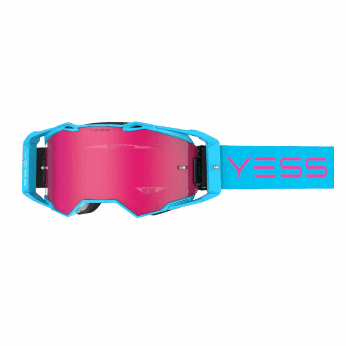 occhiali maschere moto cross yess brand blue candy pink