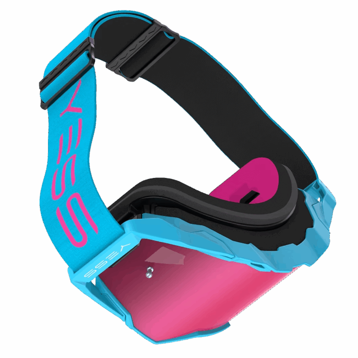 occhiali maschere moto cross yess brand blue candy pink