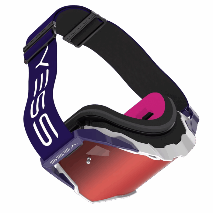 occhiali maschere moto cross yess brand ruby blue