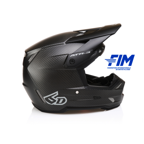 Casco 6D ATR-3 nero opaco, omologato secondo il nuovo standard di sicurezza FIM FRHPhe-02.