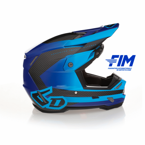 Casco 6D ATR-3 nero lucido, omologato secondo il nuovo standard di sicurezza FIM FRHPhe-02.