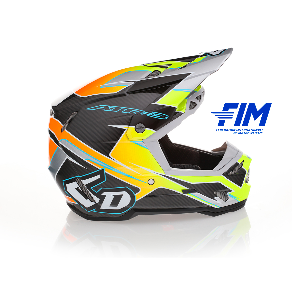 Casco 6D ATR-3 nero lucido, omologato secondo il nuovo standard di sicurezza FIM FRHPhe-02.