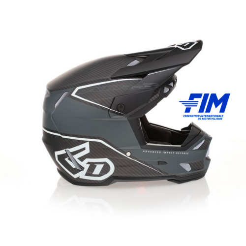 Casco 6D ATR-3 nero lucido, omologato secondo il nuovo standard di sicurezza FIM FRHPhe-02.