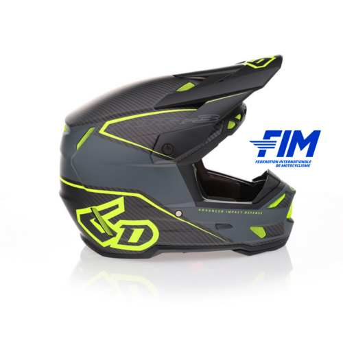Casco 6D ATR-3 nero lucido, omologato secondo il nuovo standard di sicurezza FIM FRHPhe-02.